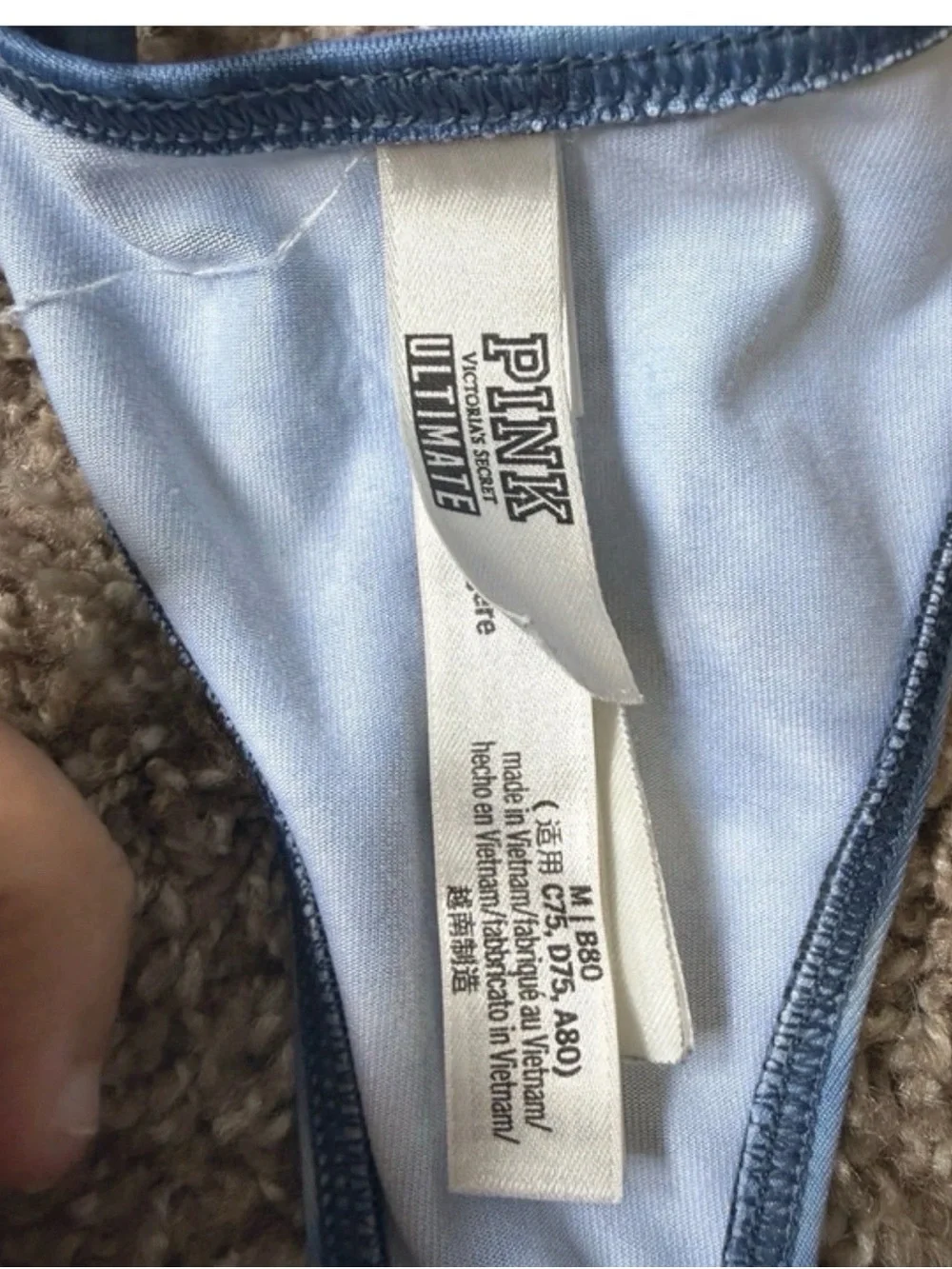 Victoria's Secret Blue Tie-Dye Cutout Sports Bra